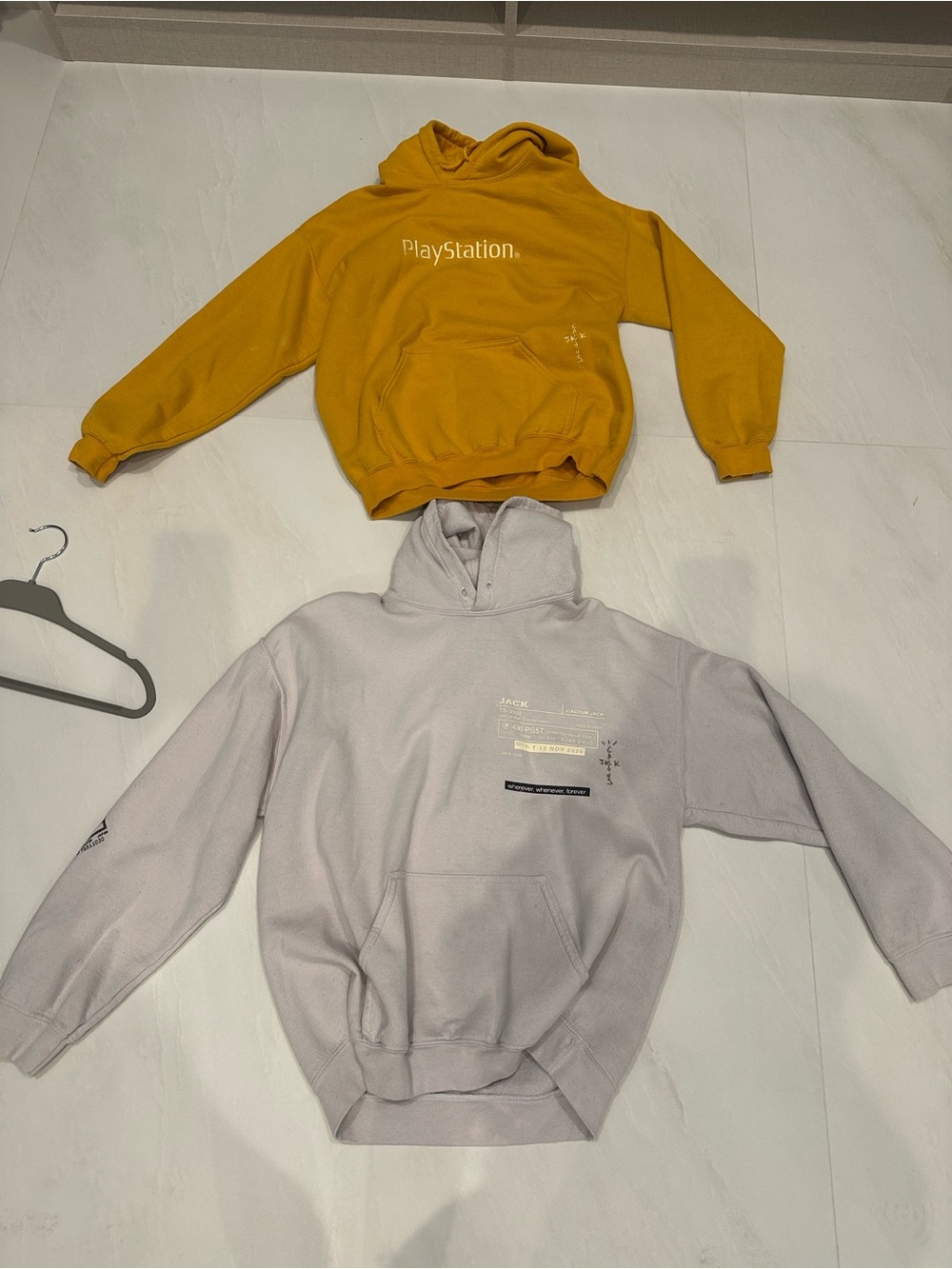 Cactus Jack PlayStation Mustard Yellow & Light Gray Crewneck Hoodies - Men
